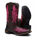 Bota Texana Feminina "Floral Rosa" - Esporatto