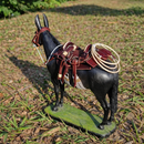 Miniatura Mula com Arreio Banana Completo – Artesanal